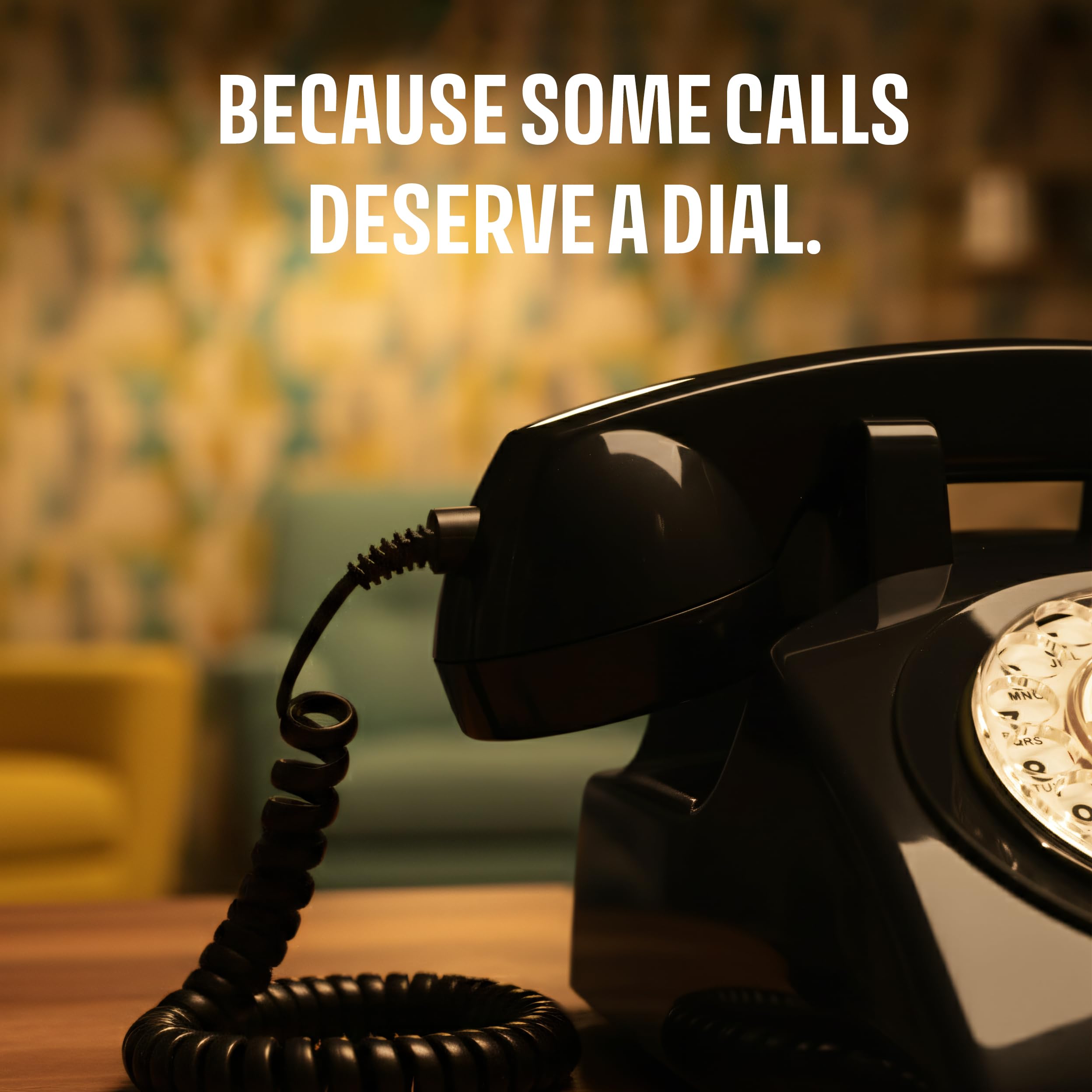 Opis 60s Cable with Classic United States Rotary Dial Inlay: Designer Retro Phone/Rotary Dial Telephone/Retro Style Phone/Vintage Telephone/Classic Desk Phone with Rotary Dialler (black)