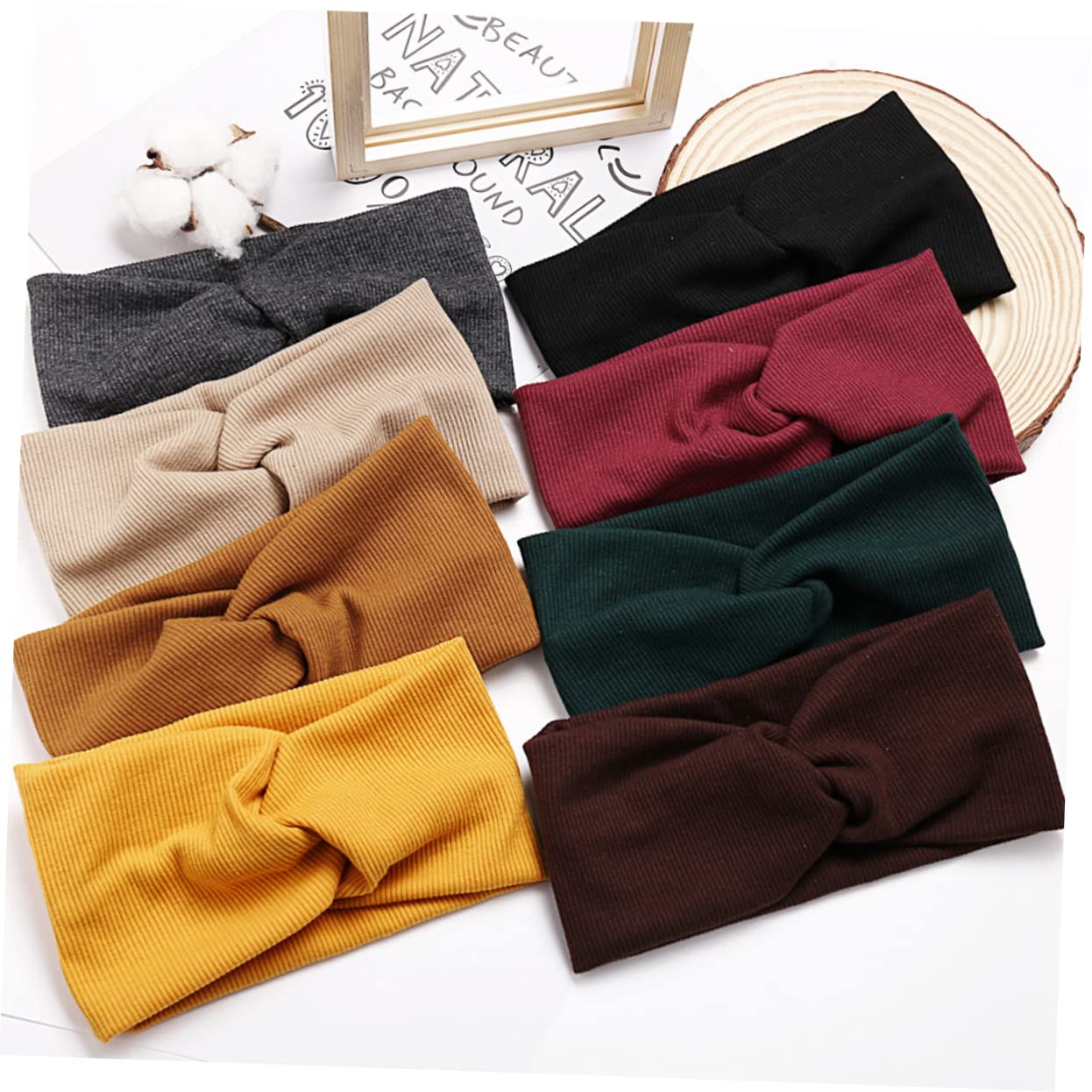 FRCOLOR 16 Pz Per Fasce Sportive Fasce Elastiche Per Larghe Elastica Con Nodo Per Il Sudore Allungamento Ampio Donne Cotone Yoga Fitness Testa a Croce