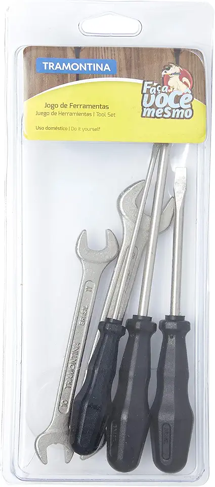 Tramontina 43408502, Kit de Ferramentas 5 Peças com 3 Chaves de Fenda 2 Chaves Fixas