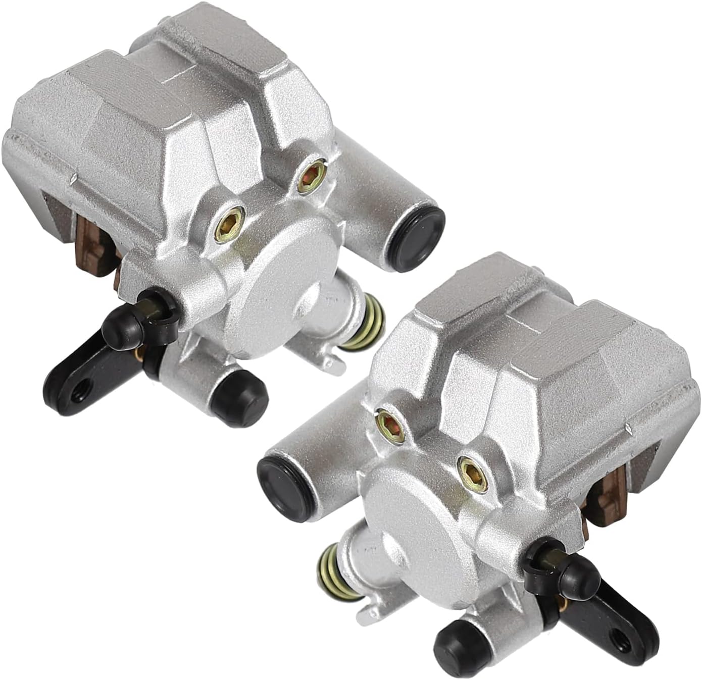 Front Left & Right Brake Calipers & Pads Replaces # 3GD-2580T-01-00 3GD-2580U-01-00 Replacement for Yamaha Banshee Big Bear Grizzly Kodiak Raptor Warrior Wolverine YFM 125 250 350 400 450 660 YFZ350