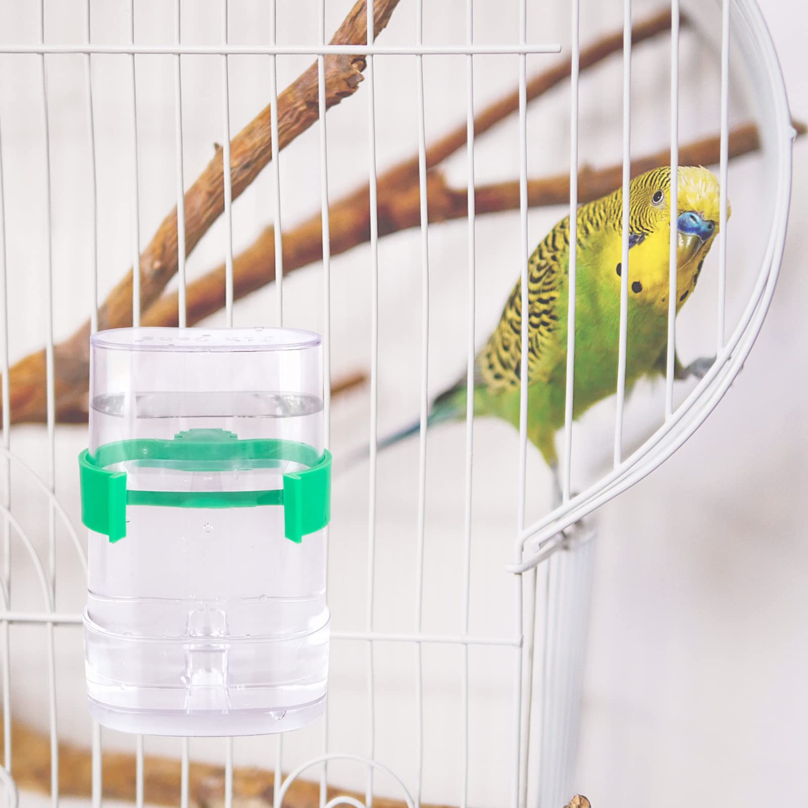2 Pcs Mangeoires et Abreuvoir Automatique pour Oiseaux - Distributeur d'Eau Transparent pour Perruche, Perroquet, Pigeon - Bouteille en Cage