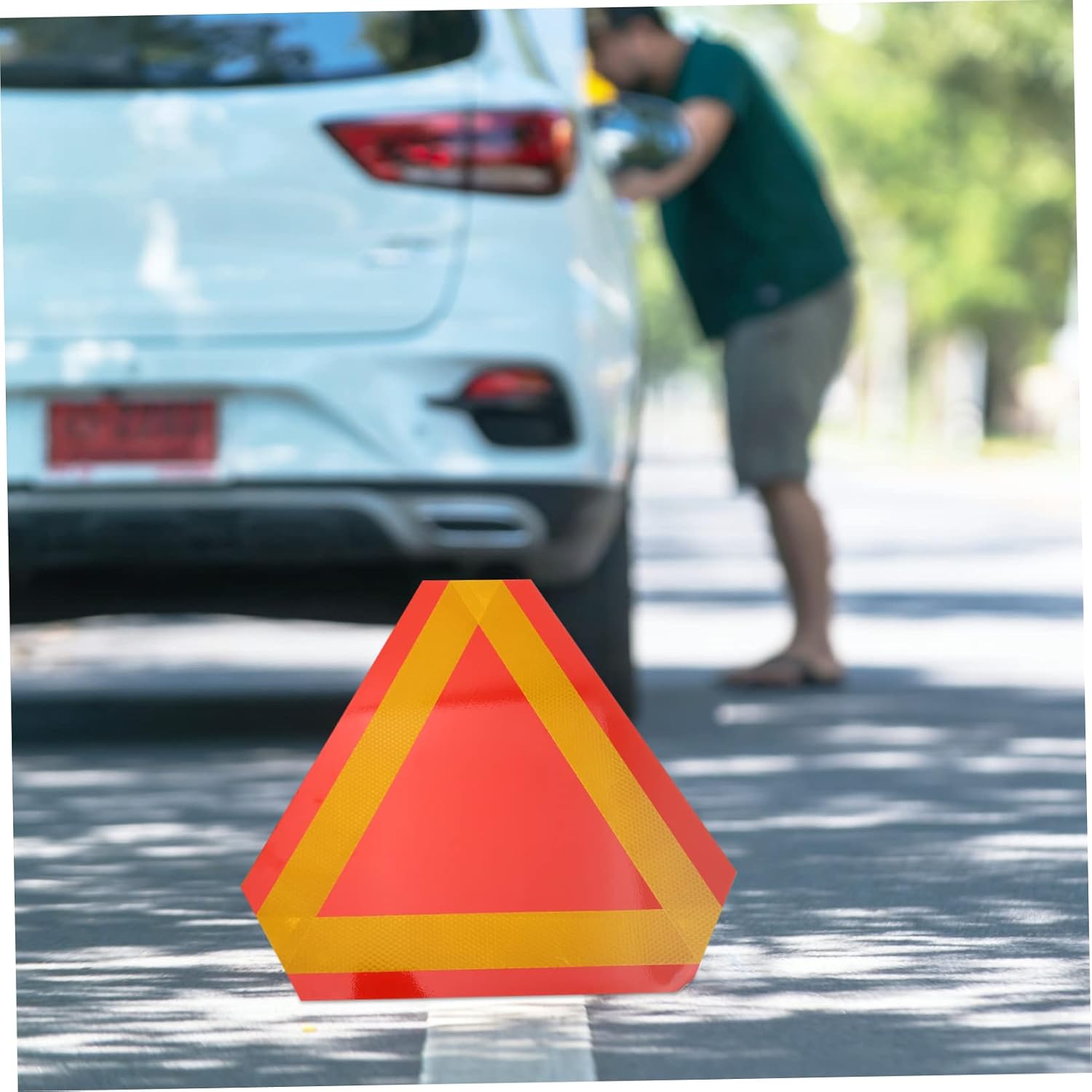Magnetic Car Triangle Reflectors Triangle Safety Sign Slow Moving Vehicle Aluminum 2pcs