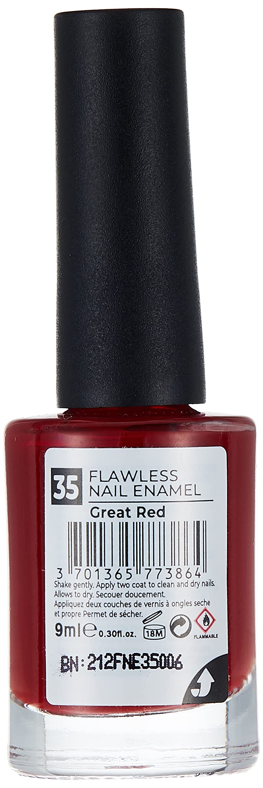 Note Cosmetics Nail Flawless Oje 35 Great Red, Kırmızı