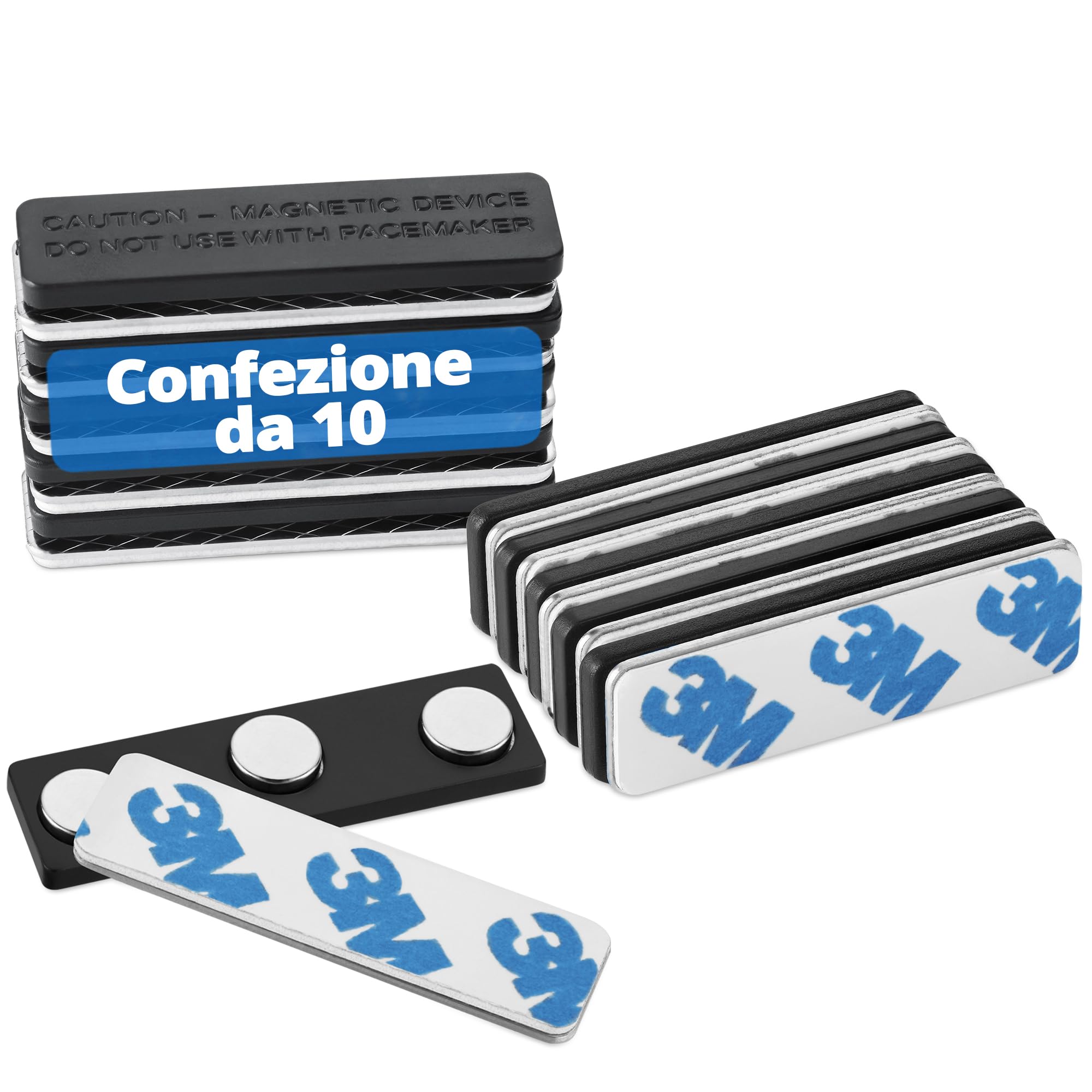Magneti per targhette identificative Mifflin 10 badge 44,5 x 12,7 mm neodimio extra forti