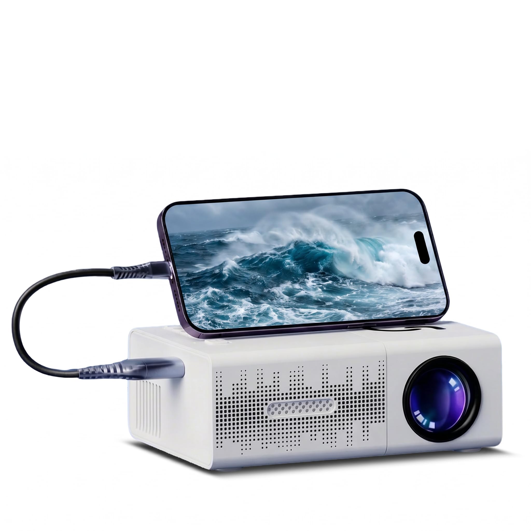 Proiettore portatile, supporta 1080p, connessione USB, dotato di telecomando, controllo a pulsante, compatibile con smartphone, tablet, laptop, risoluzione nativa 854 x 480, altoparlanti