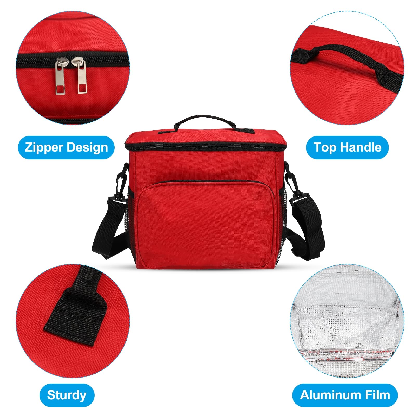 Boîte à déjeuner pour femmes/hommes, 2 pièces, sac à déjeuner isotherme, sac fourre-tout thermique, récipient à déjeuner réutilisable 9,4 x 6,7 x 10,2 pouces pour le travail, pique-nique en plein ai