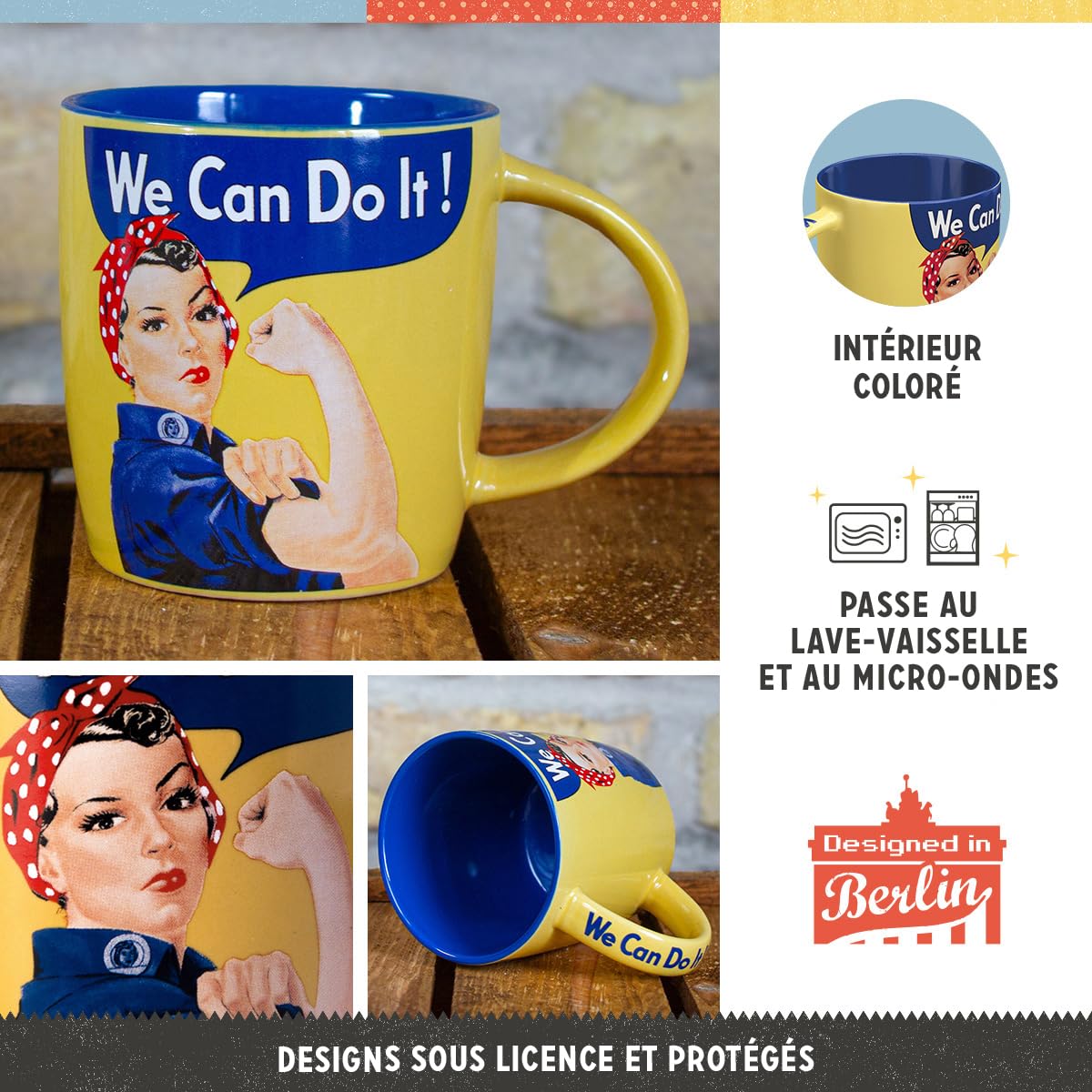 Tasse à Café Rétro Nostalgic-Art 'We Can Do It' - 330 Ml En Céramique - Idéal Cadeau Vintage USA Cadeau Femme Vintage Tasse à Café Rétro Nostalgic-Art 'We Can Do It' - 330 Ml En Céramique - Idéal Cadeau Vintage USA Cadeau Femme Vintage