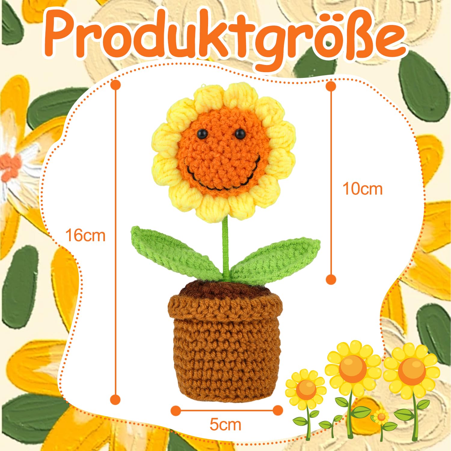 Sonnenblumen Dekoration FINGERINSPIRE Gehäkelte So Produktbild-Vorschau 2