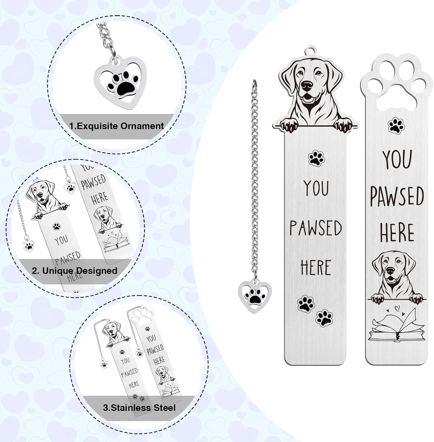 Labrador Funny Dog Bookmark Gift - Shejdgart 2PCS Funny Bookmark for Labrador Retriever Lovers Unique Dog Mom Book Mark Birthday Gifts for Puppy Lovers Bookworm Nerd Women Friends Pet Owners Coworker - Image 3