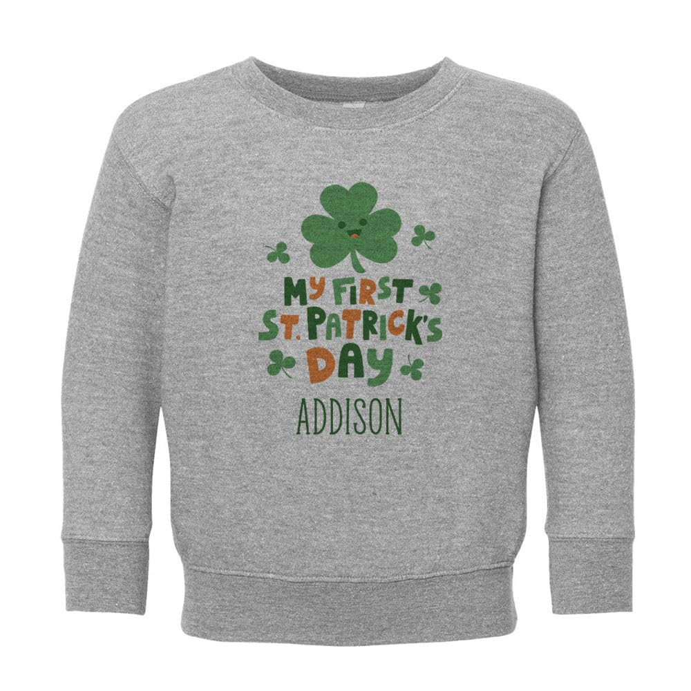 My First St. Patrick's Day Addison Kids Sweatshirt Toddler 4T Heather Grey
