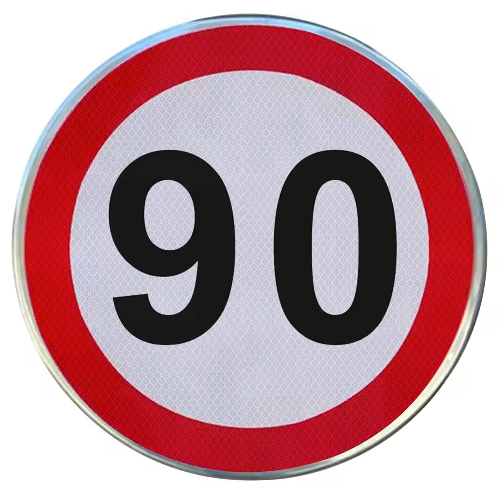 Señal de Velocidad máxima 5 Km Houri aluminio reflectante de 3 mm de grado técnico Cartel de límite de velocidad de 10 km por hora con seguridad en escuelas oficinas y autopistas (90 Km Houri, 60cm)
