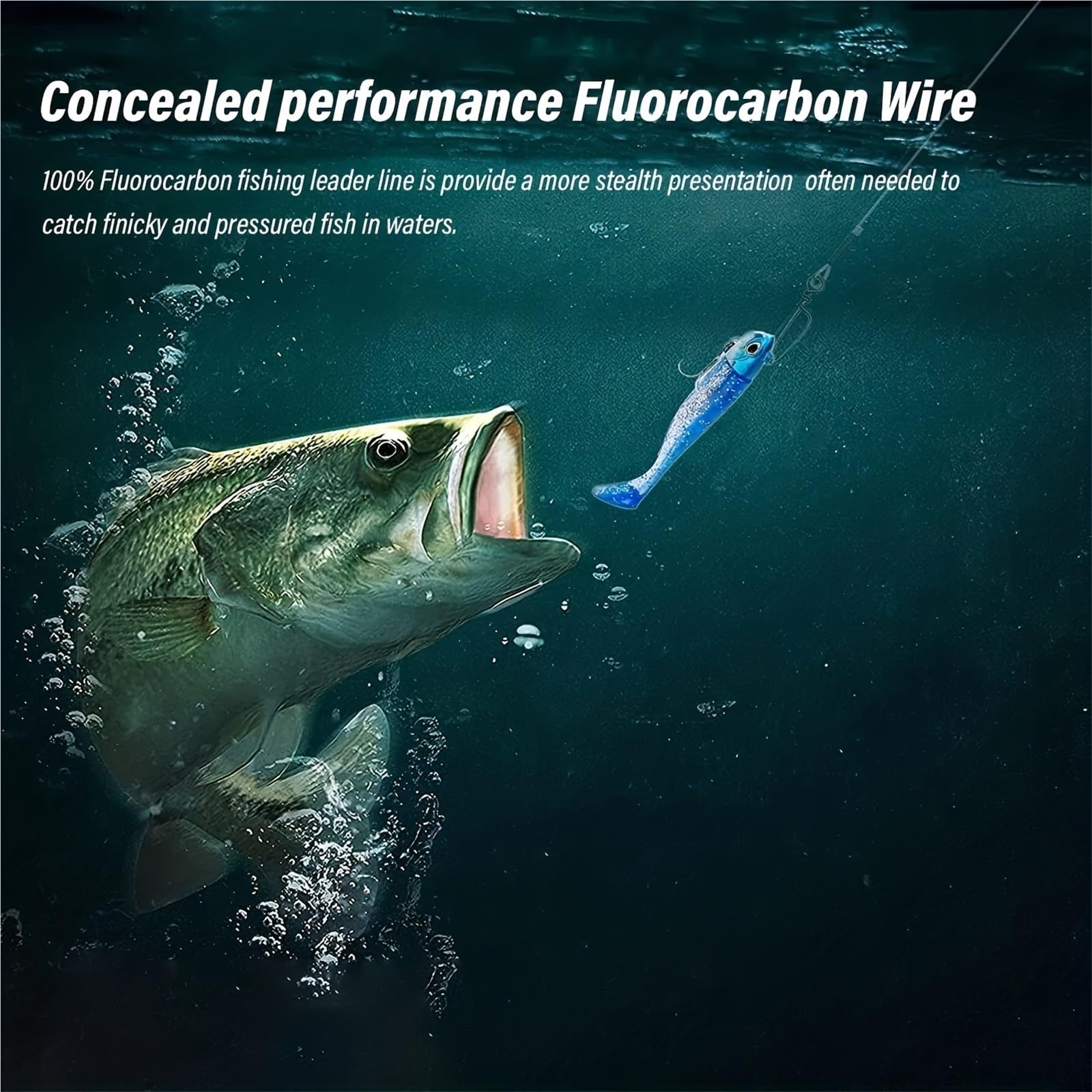 Leader da Pesca in Fluorocarbonio, 20LB-80LB | Leader in fluorocarbonio for acqua salata e acqua dolce, linea di leader in fluorocarbonio con girelle