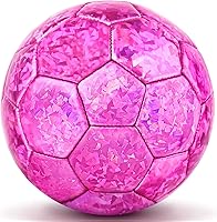 Vista 1 de DLUGOPIS Sparkling Pink Toddler Soccer Ball - Mini, Age 3-8, Indoor/Outdoor, Small Size for Boys & Girls (Sparkling Pink, 1)