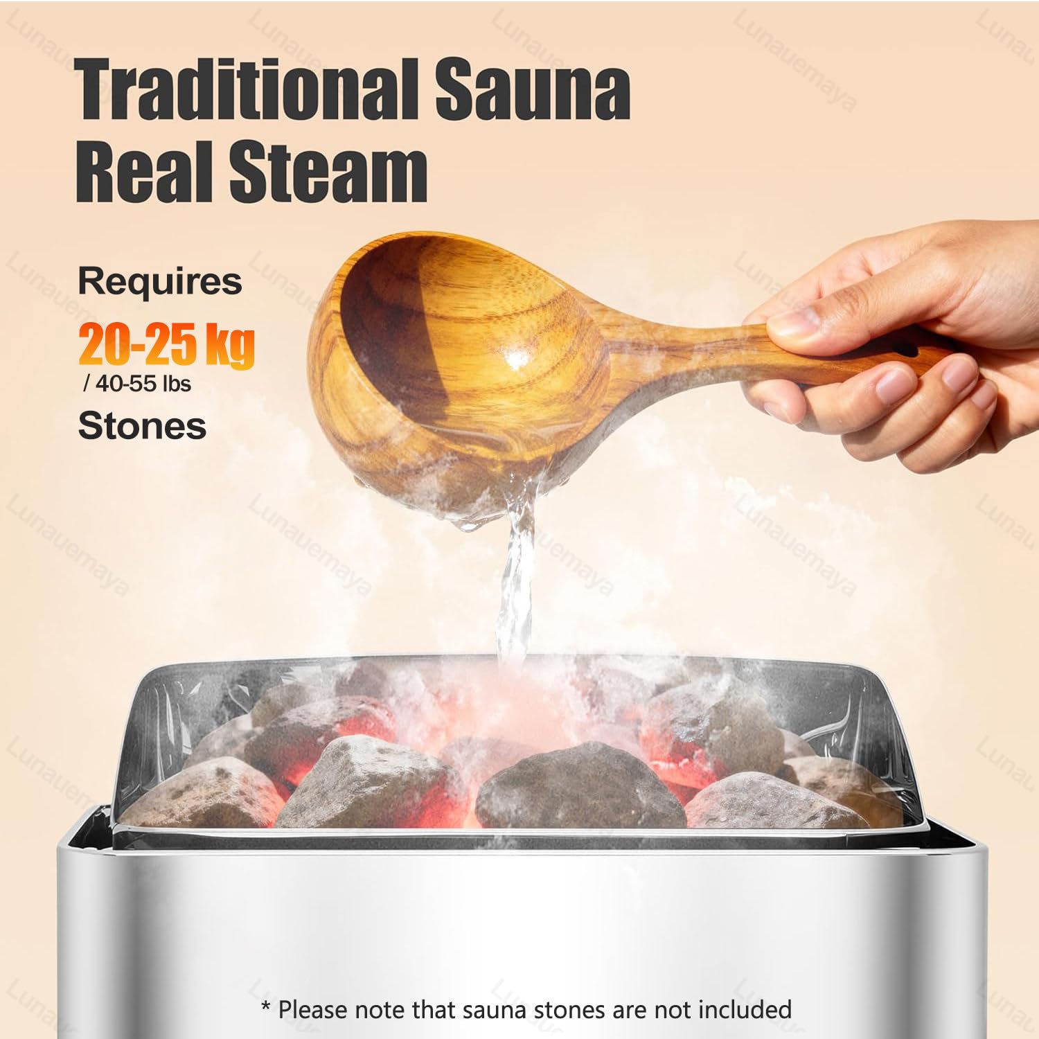 Riscaldatore per Sauna, Stufa Elettrica per Sauna da 9KW 220V, Riscaldatore per Bagno Turco, Timer di 3 Ore e Temperatura Regolabile per Max. 9-15m³, per Casa, Hotel, Spa, Doccia