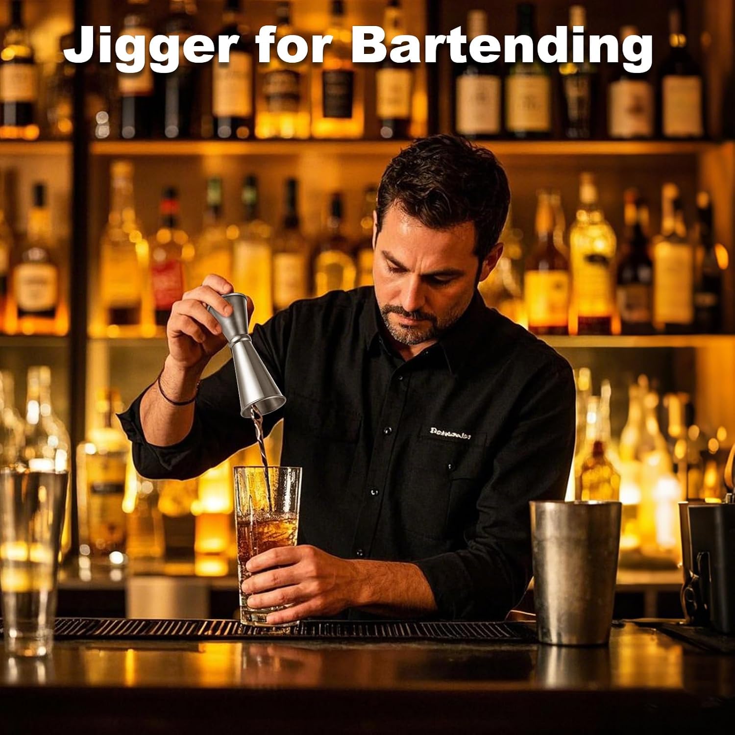8 Pcs Jigger for Bartending 2 oz 1 oz, Cocktail Measuring Cup Bar Jiggers