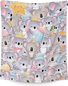 Koala Blanket Gifts - 50"x60" Cute Throw for Women, Girls - Colorful Soft Fuzzy Blankets for Bed, Couch & Living Room