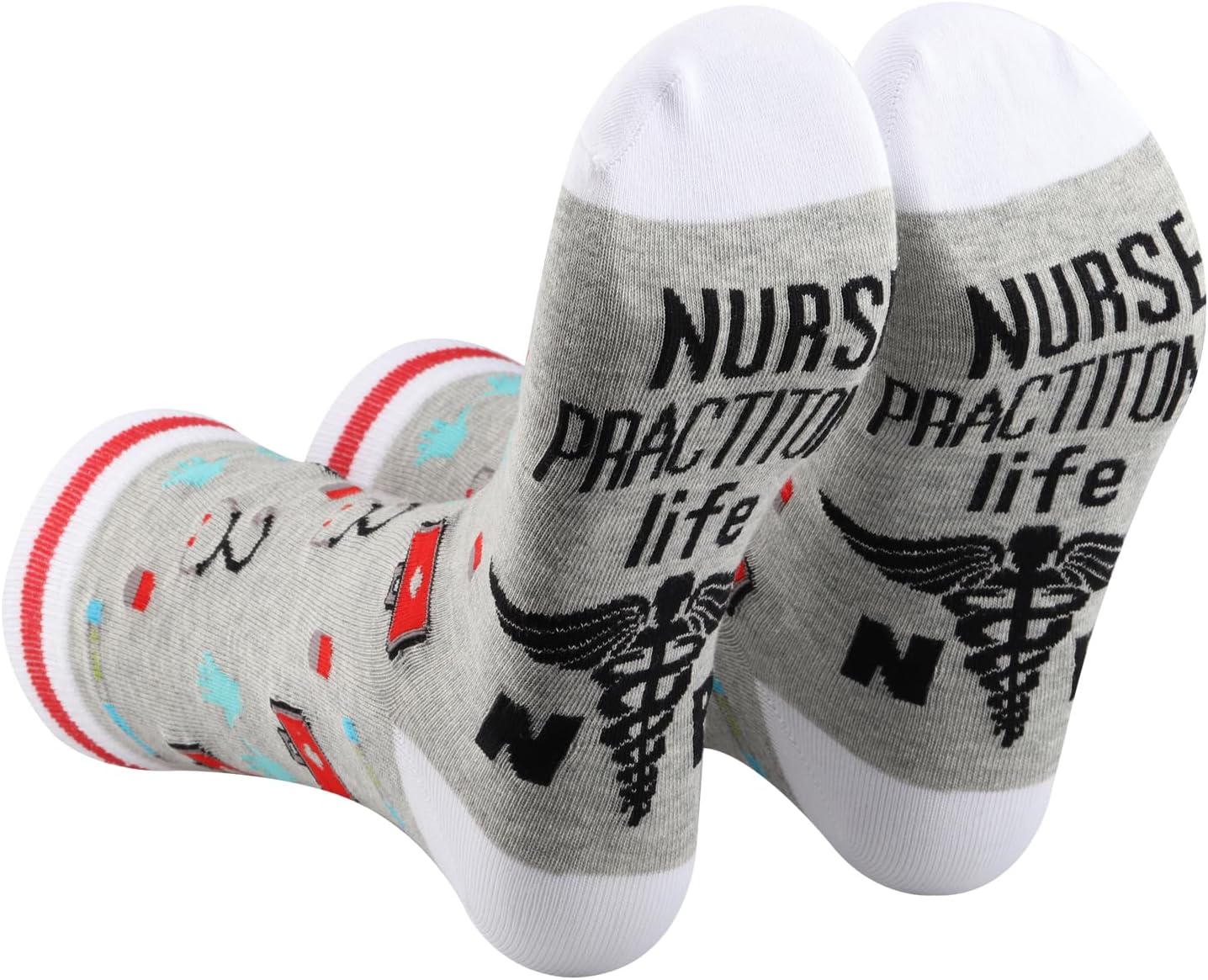 PXTIDY 2 Pairs Nurse Practitioner Socks - NP Appreciation & Nursing School Graduation Gifts