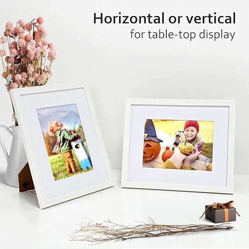 Vista 89 de KINLINK Juego de 2 portarretratos de 6 x 8 pulgadas, marco de fotos de madera mate de 4 x 6 pulgadas con plexiglás para 4 x 6 con paspartú o 6 x 8