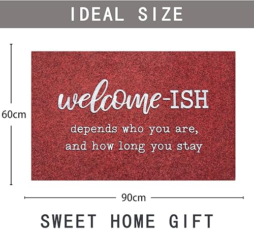 Miniatura 3 de Tapete de bienvenida grande de perfil bajo para puerta delantera, tapete de goma antideslizante, absorbente, resistente a la suciedad, para entrada,