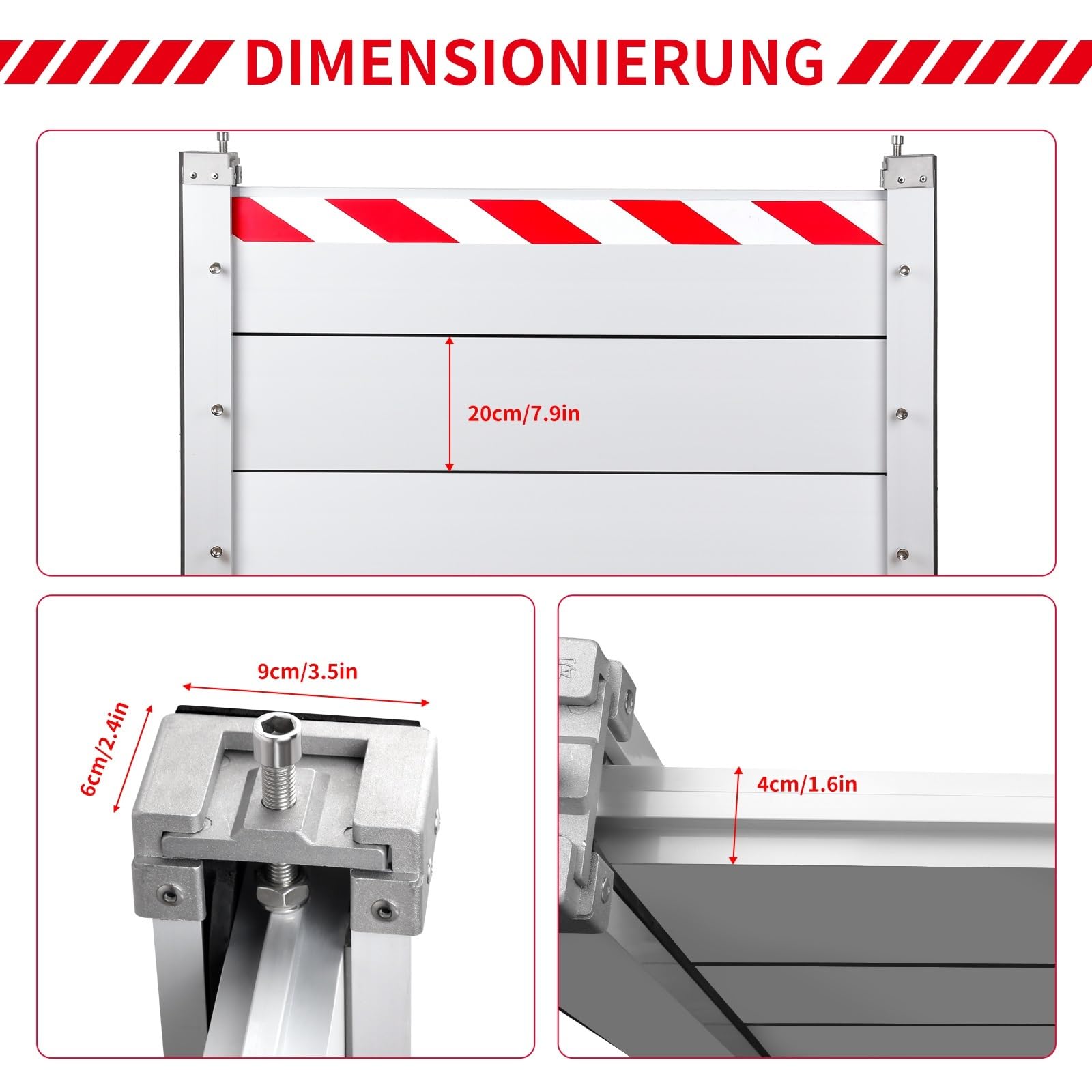 Aluminium Hochwasserschutz Barriere Hochwasserschutz Barriere Aussen Mobile Hochwasserschutz Barriere Wiederverwendbar Bei Starkem Regen Geeignet Für Garage, Keller, Haustür, Auffahrt(110 * 20cm)