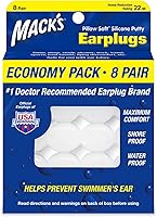 Mack's Pillow Soft Silicone Earplugs 8 Pairs - Original Moldable Putty for Sleeping, Snoring, Swimming, Travel, Concerts | Doctor Recommended, USA Made