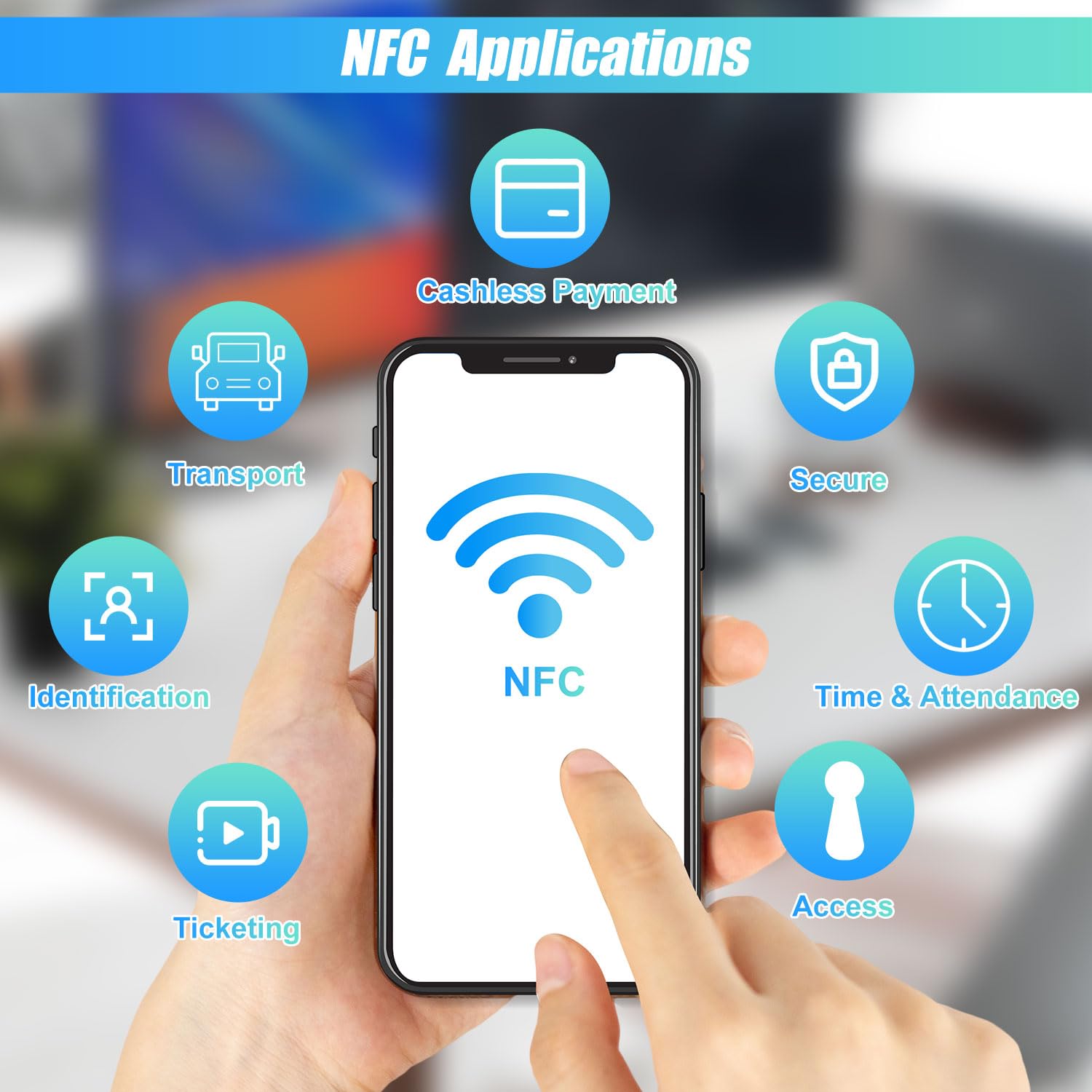 10szt Naklejek NFC, 25mm Ntag216 Naklejki NFC Tag Okragle Karty NFC 216 Programowalna Pamiec 888 Bajtów Znaczniki Ntag216 Kompatybilne z Telefonami i Urzadzeniami Obslugujacymi NFC
