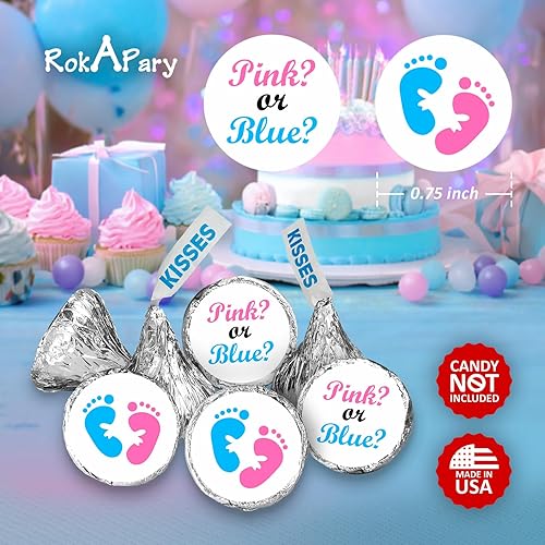 Miniatura 5 de 324 calcomanías de revelación de género rosa y azul para baby shower o baby shower, decoraciones de fiesta, calcomanías de besos para niños o niñas,