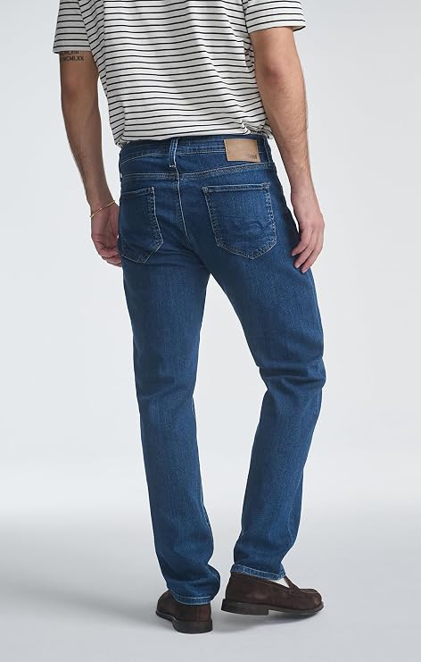 Mavi Men's Zach Mid Rise Straight Leg Jeans, Deep Brushed Williamsburg