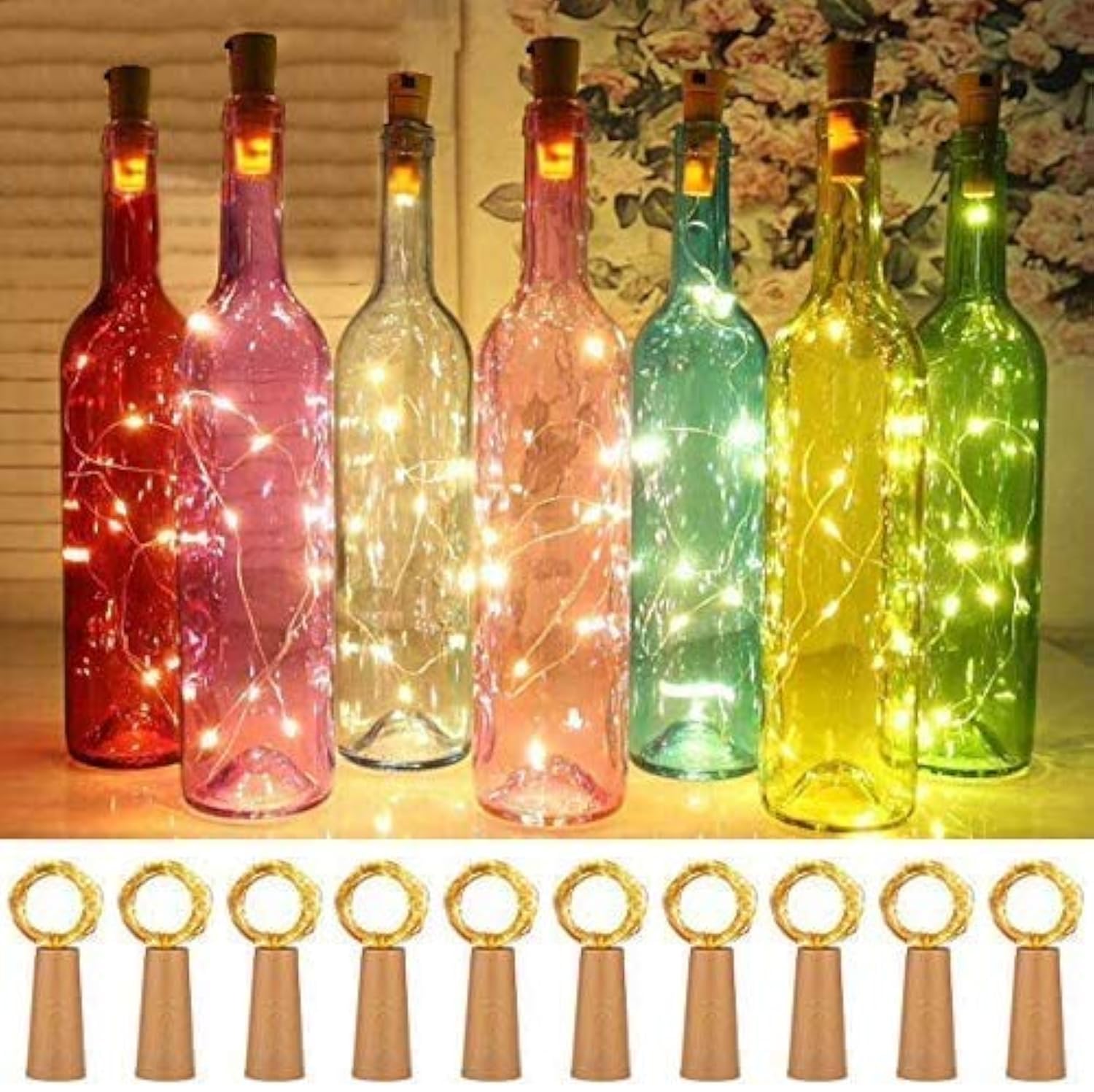 Esoes 3 Luci Ricaricabili Per Bottiglie Di Vino A LED
