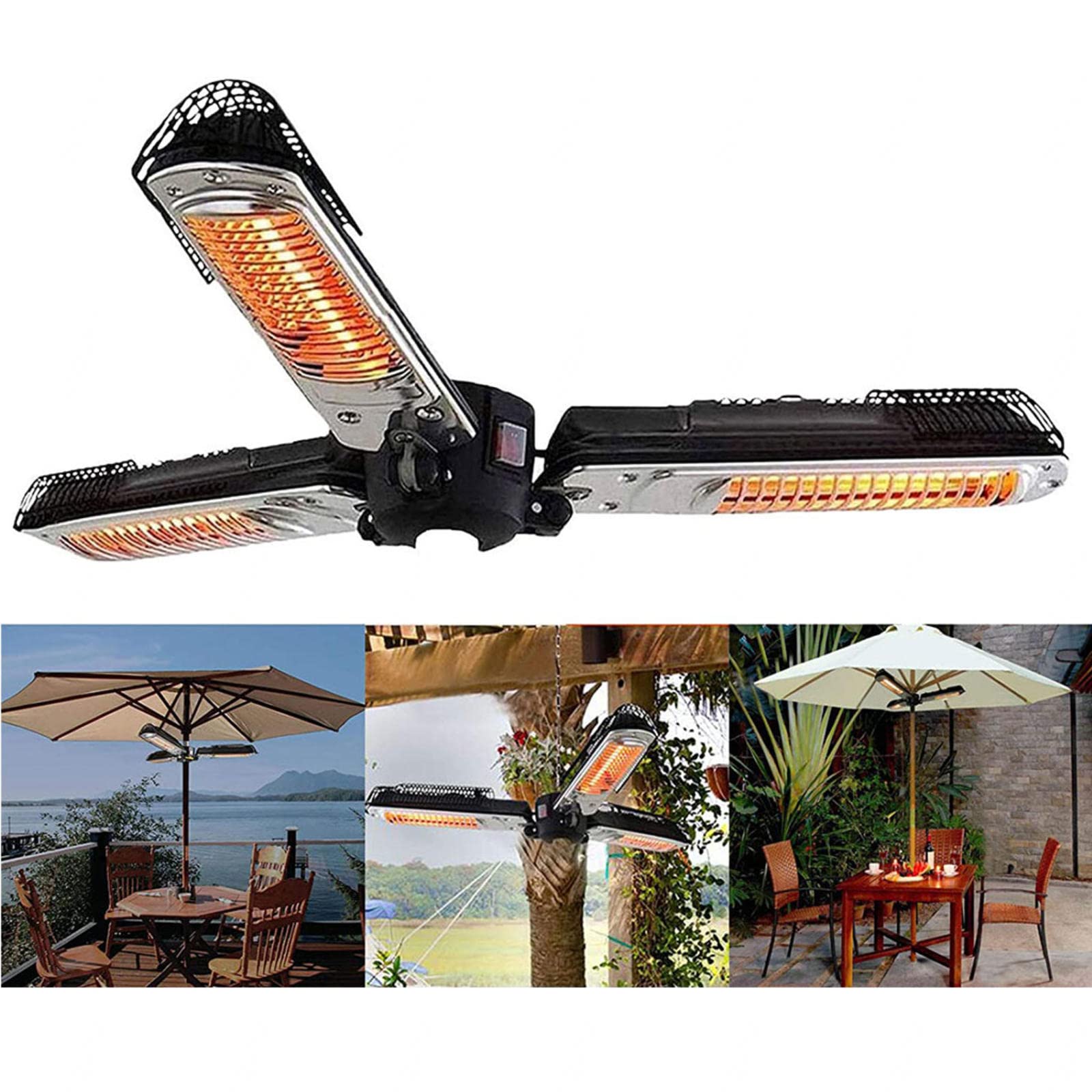 Electric Umbrella Heater Outdoor Heater Covers Waterproof No Tools Required to Install for Pergola Or Gazabo