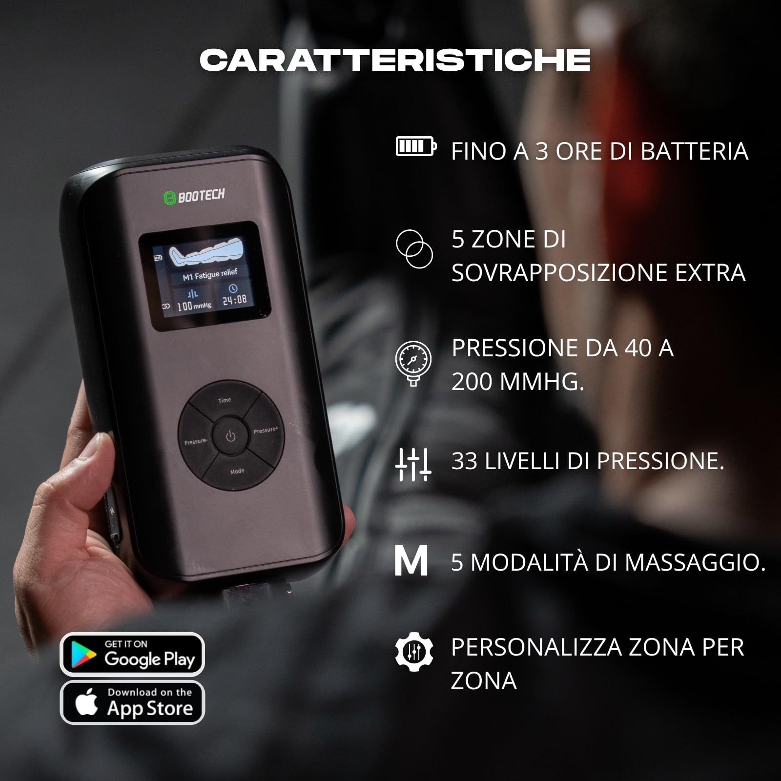 Stivali senza fili per massaggio a compressione delle gambe con controllo tramite app, stivali per recupero della compressione dell'aria per circolazione, drenaggio linfatico e recupero muscolare