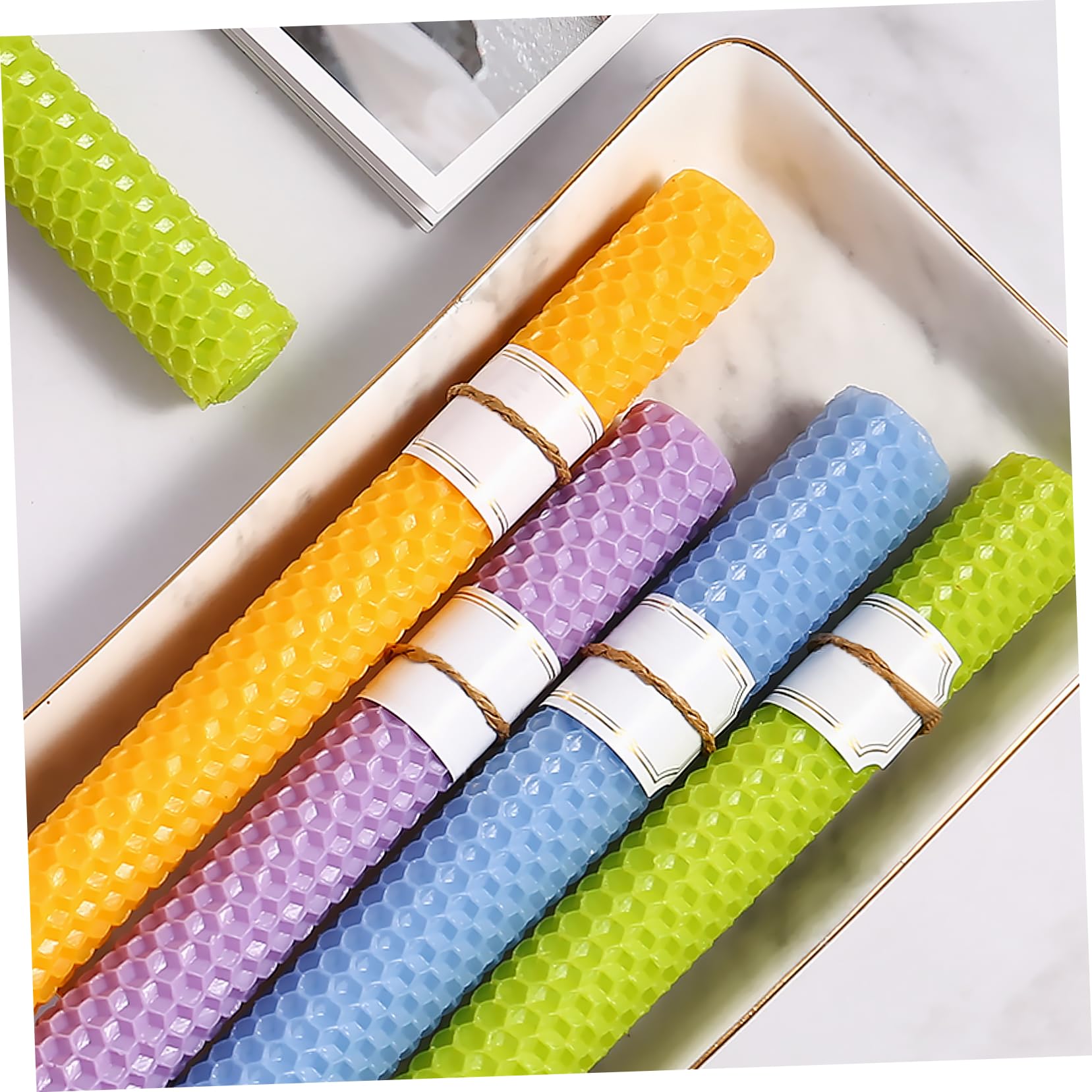 BELLIFFY Fogli di Cera d Api 9 Pezzi per Creazione Candele Artigianali | Beewax, per Regali e Progetti Creativi per Ragazzo Ragazza, Kit Compatto per Uso Familiare Colore Casuale