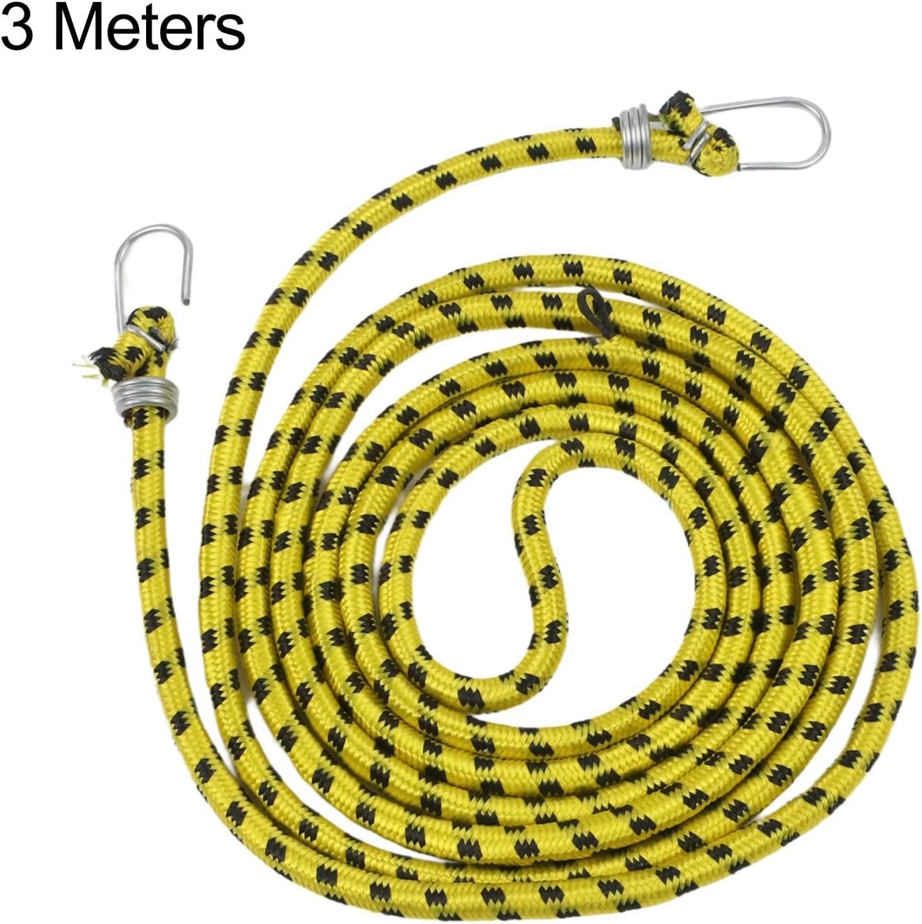 Extra Long Bungee Cord Heavy Duty Elastic Rope Rubber Stretch Cord With Hooks For Hand Truck Luggage Strap Motorcycle Gear Tie Down Roof Rack Securing For Bike(3 Meters)