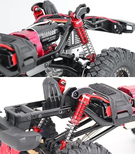 Miniatura 9 de OGRC - Amortiguador roscado de aceite de 2.362 in, amortiguador roscado para TRX4M 118 RC Crawler piezas de actualización (negro rojo)