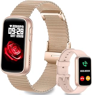 Women's Smart Watch, 1.47" Smartwatch with Bluetooth Call, Heart Rate/Blood Oxygen/Sleep/Pedometer, 140+ Sports Modes, Pink+Rose Gold