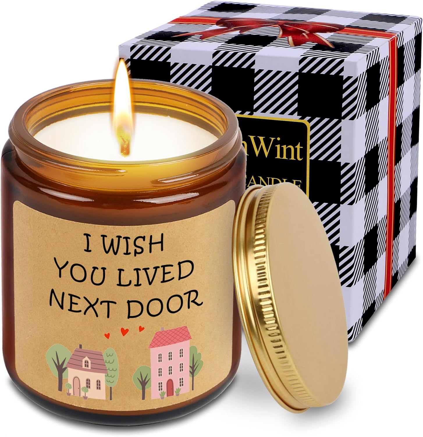 Vanilla Scented Candles, Friendship Candle Gifts for Women, I Wish You Lived Next Door Candles for Home Scented, Missing You Gifts for Best Friends, BFF, Bestie, Sister, Coworker