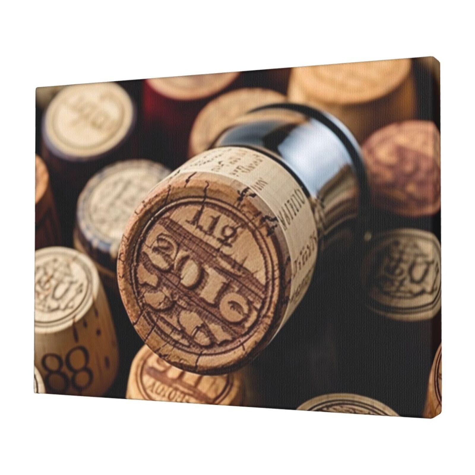 Canvas Wall Art for Living Room Wall Decor 12"x16" Modern Artwork Painting Pictures Hanging Canvas Prints Wine bottle stopper with vintage Aesthetic Wall Art for Bedroom Bathroom Office Wallart Decor