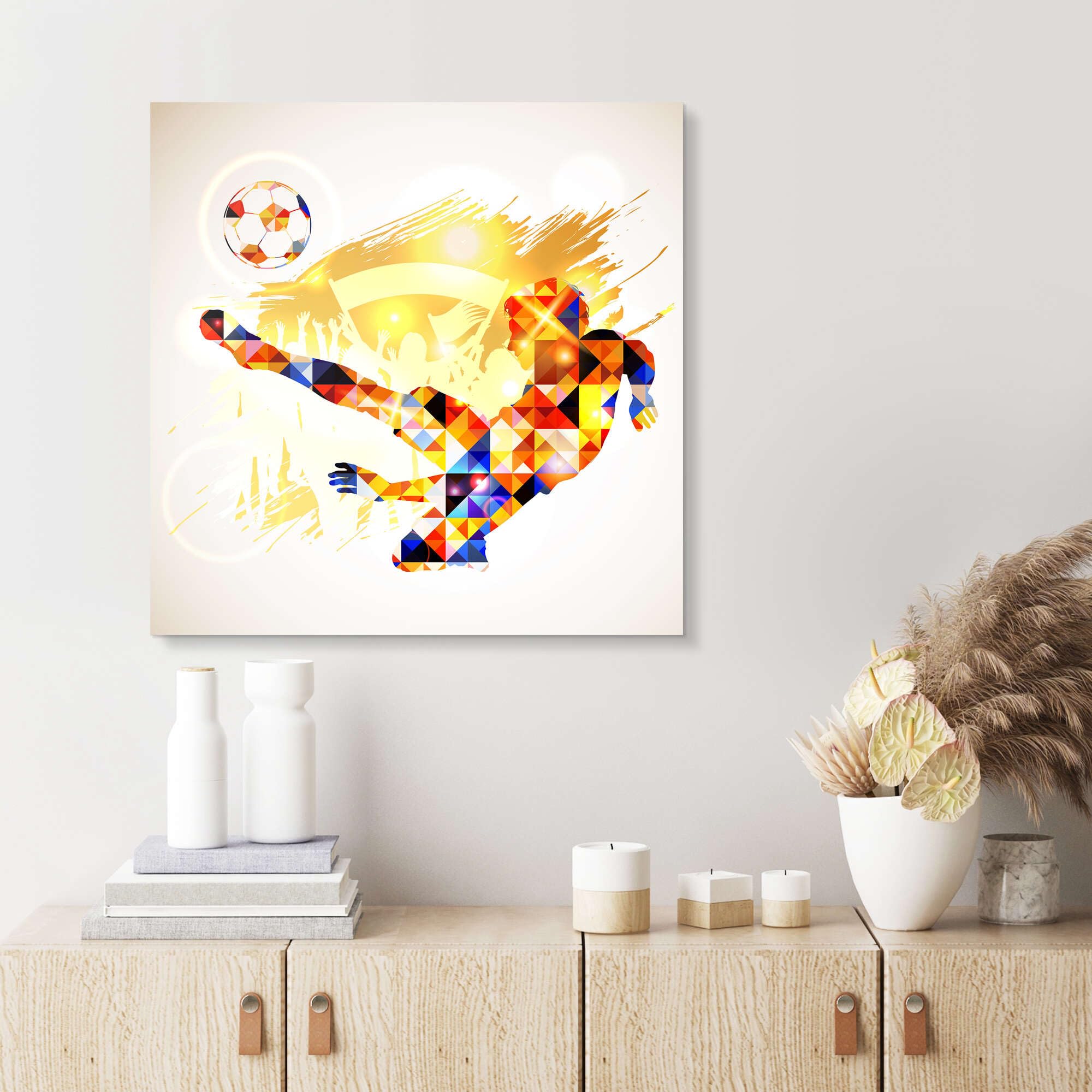 Posterlounge Fußballkonzept Acrylglasbild | 50 x 50 cm von TAlex Bunt Wandbilder Wanddeko