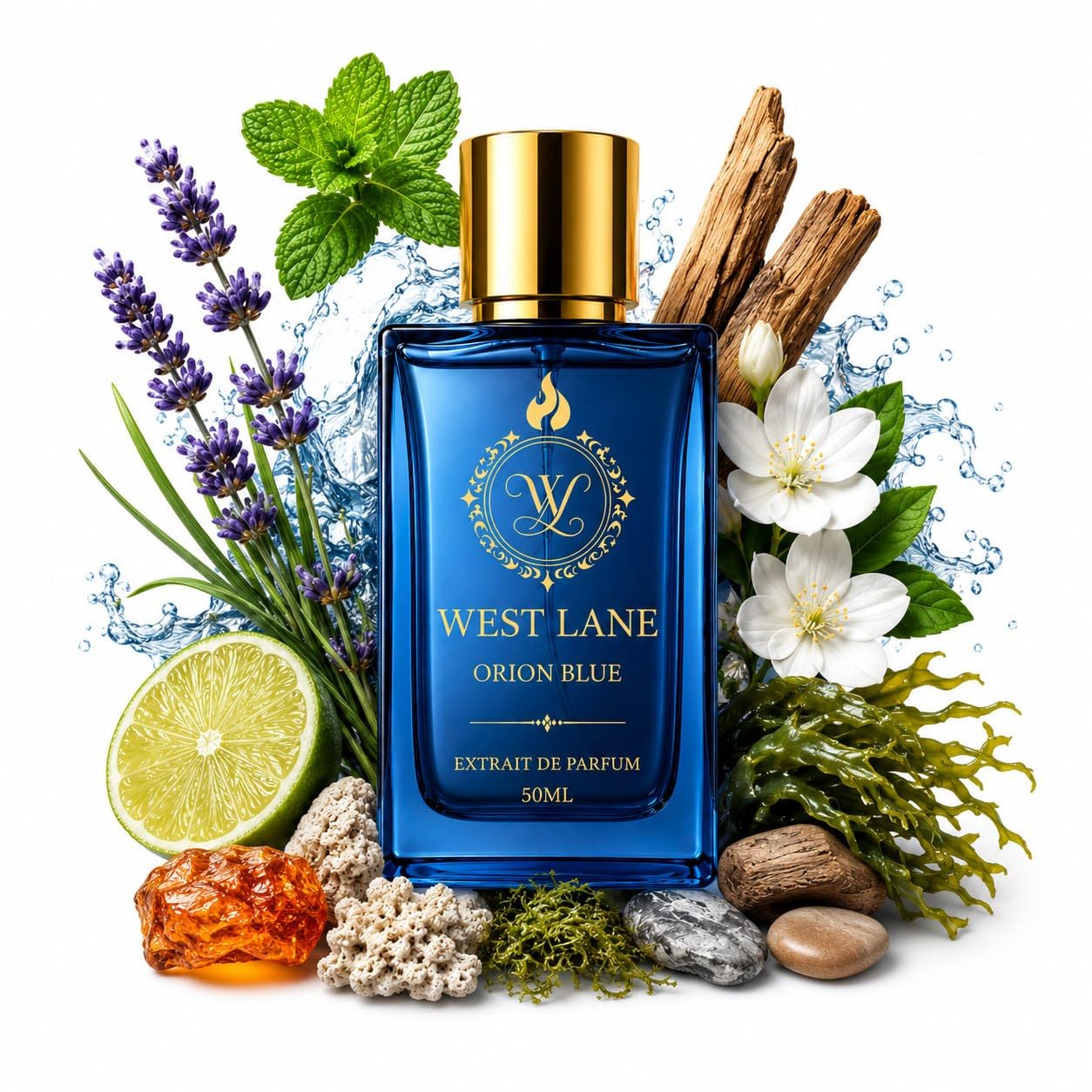 WEST LANE ORION BLUE | Long Lasting Perfume for Men | Premium Extrait De Parfum with 30% concentration | Fresh Aquatic Masculine Fragrance 50ml-picture-48