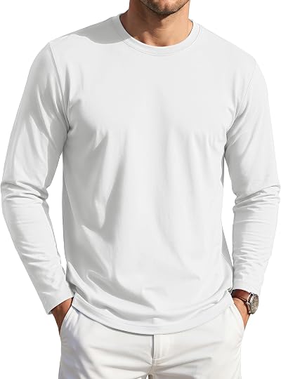 TACVASEN Men's Long Sleeve T-Shirt Lightweight Crewneck Shirt