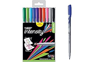 BIC Intensity Fineliner Marker Pen, Medium Point (1.0mm), Assorted Colors, 10-Count: The...