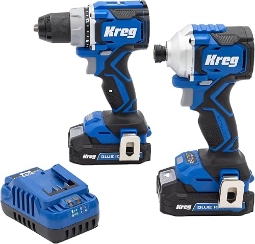 Ionic Drive Drill & Driver Combo Bundle, KPTBDRDV2550A | With Charger and Battery (2), High Torque Professional Workshop Tool, Heavy Duty Tool, LED Light