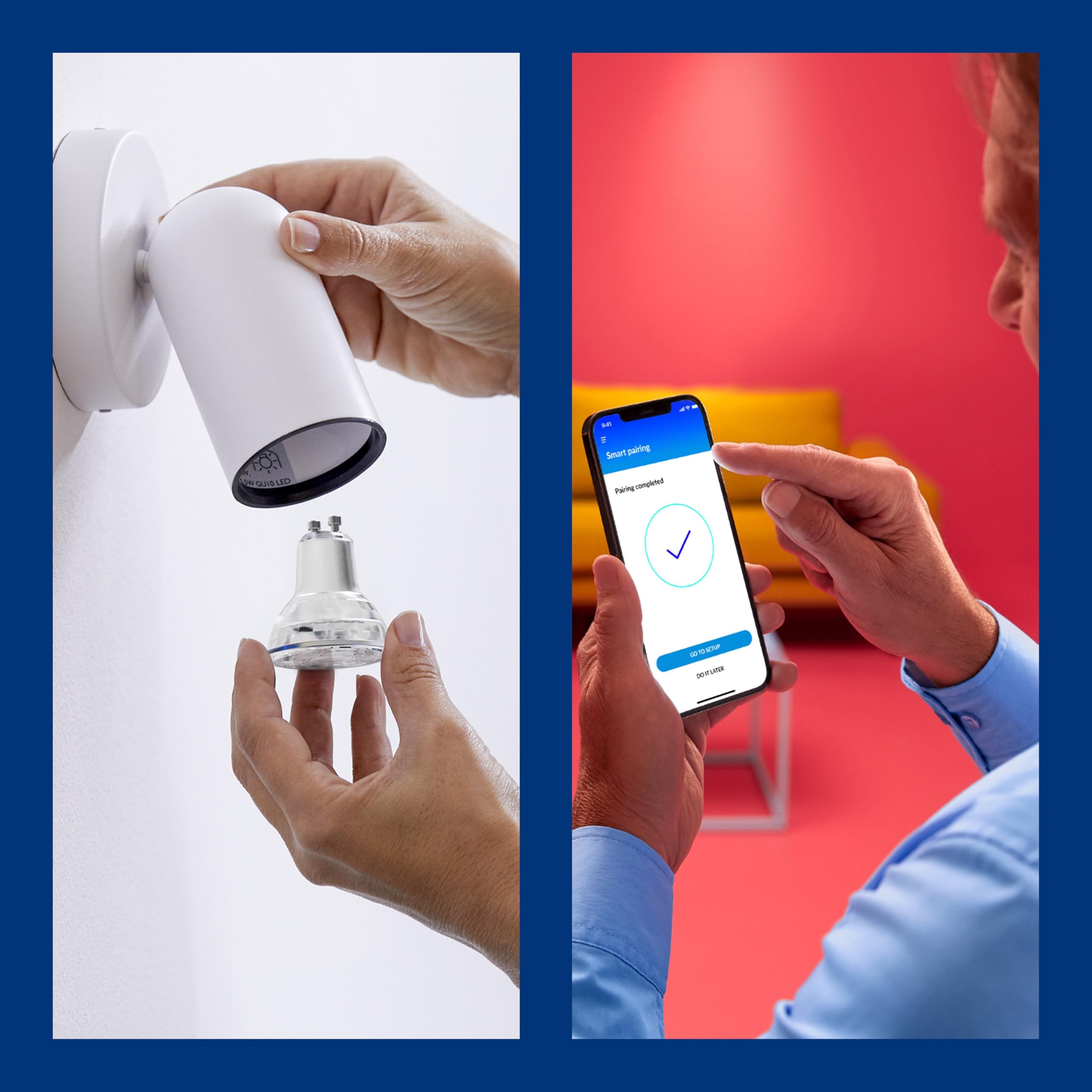WiZ Vorteilspaket - GU10 - mit 6 Spots - 50W - 400lm - Weißes und Farbiges Licht - Smarte LED Beleuchtung - Funktioniert mit Apple HomeKit, Alexa und Google Home - Tunable White and Color