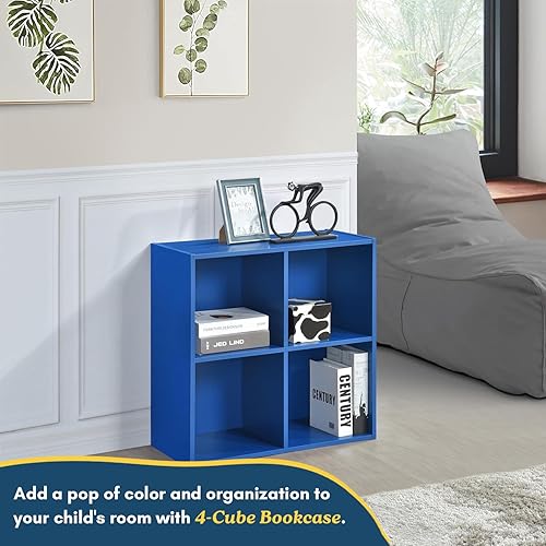 Miniatura 84 de Kings Brand Furniture - Katelyn - Estantería abierta de 4 cubos, organizador de almacenamiento de juguetes para niños (verde)