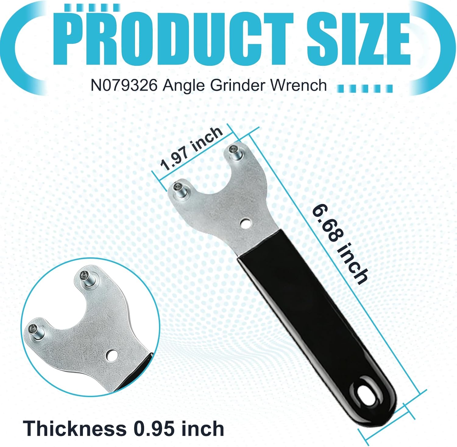 N079326 Angle Grinder Wrench with Rubber Boot, Compatible with Dewalt Angle Grinders for Models D28112, D28114, D28402, D28402B, D28402K, D28402N（1 pack）