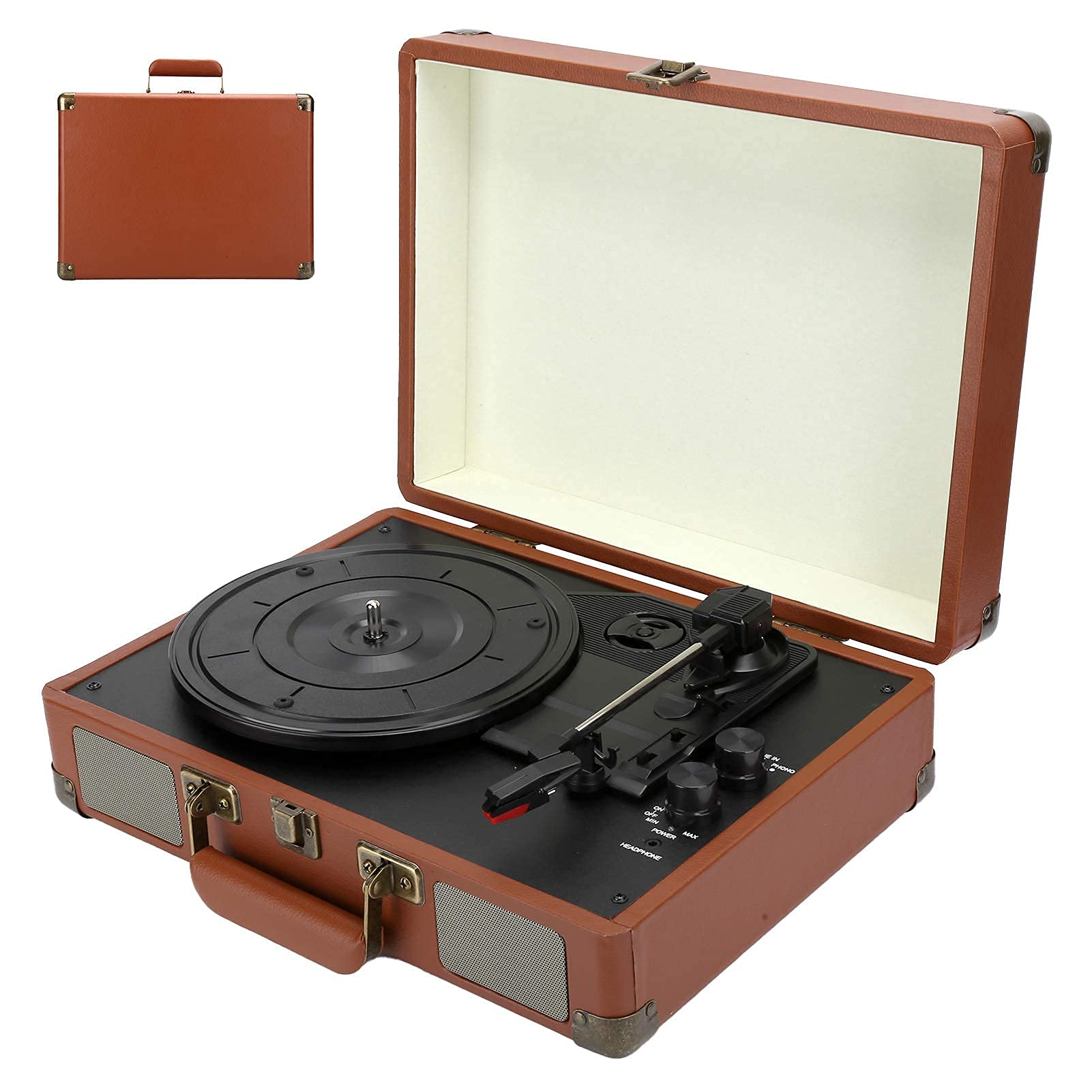 Giradischi in Vinile, Giradischi fonografo Vintage HY/T01, Giradischi Bluetooth, 33/45/78 Giri/min, 100 Giri/min, Supporta Dischi in Vinile da 7/10/12 Pollici.