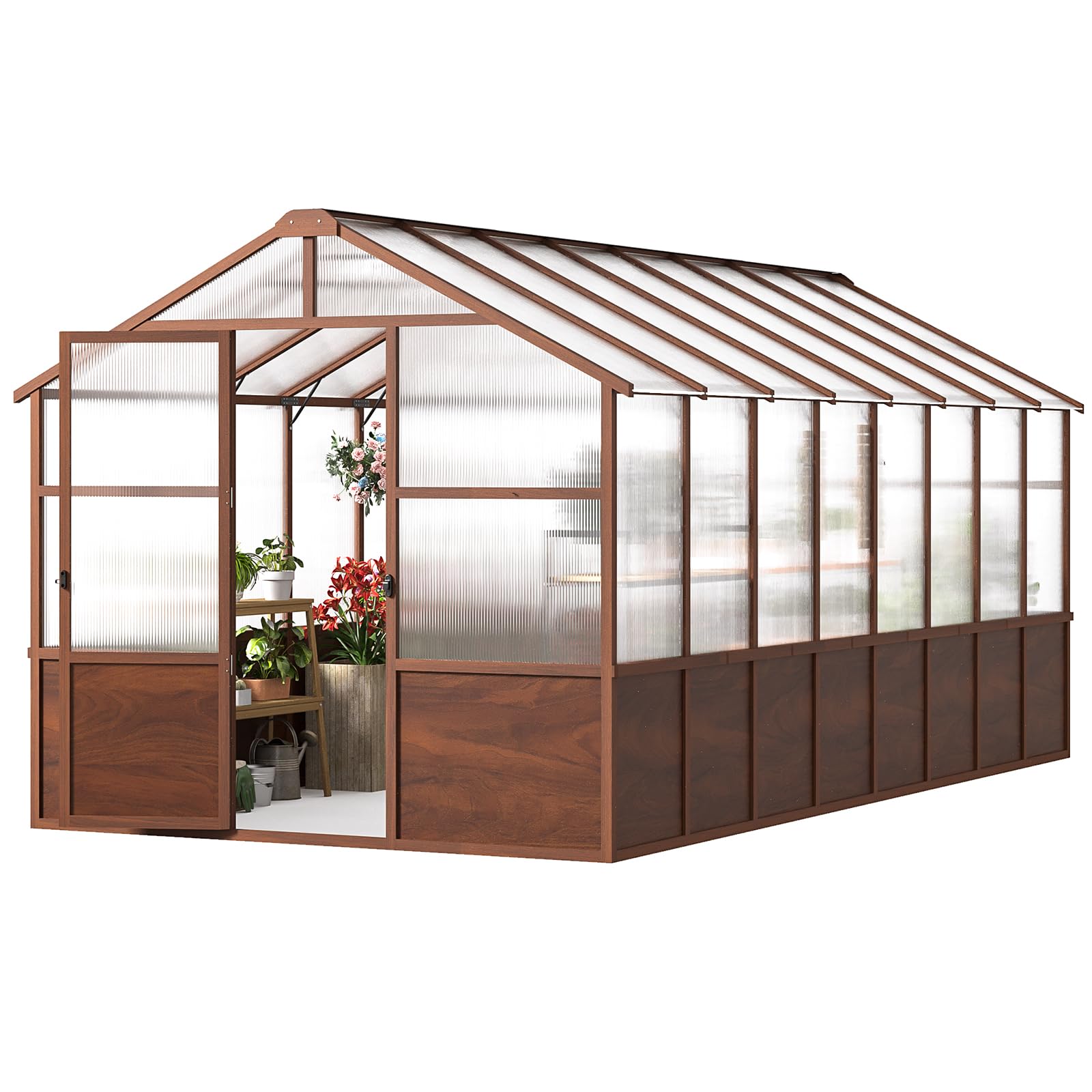 Amazon.com : Jocoevol 8x16FT Greenhouse for Outdoors, Wooden Frame
