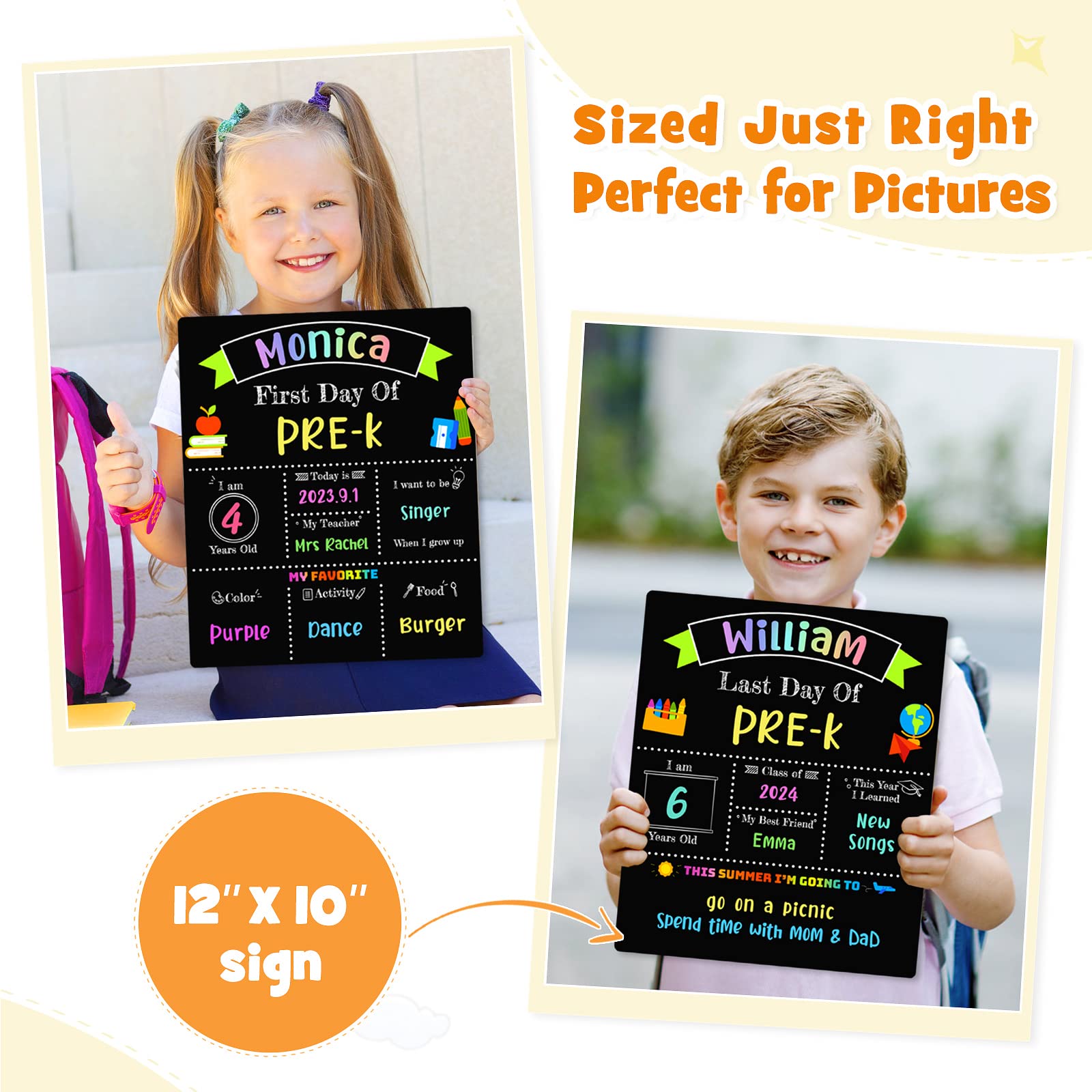 Panneau Personnalisé « First And Last Day Of School » - Réutilisable