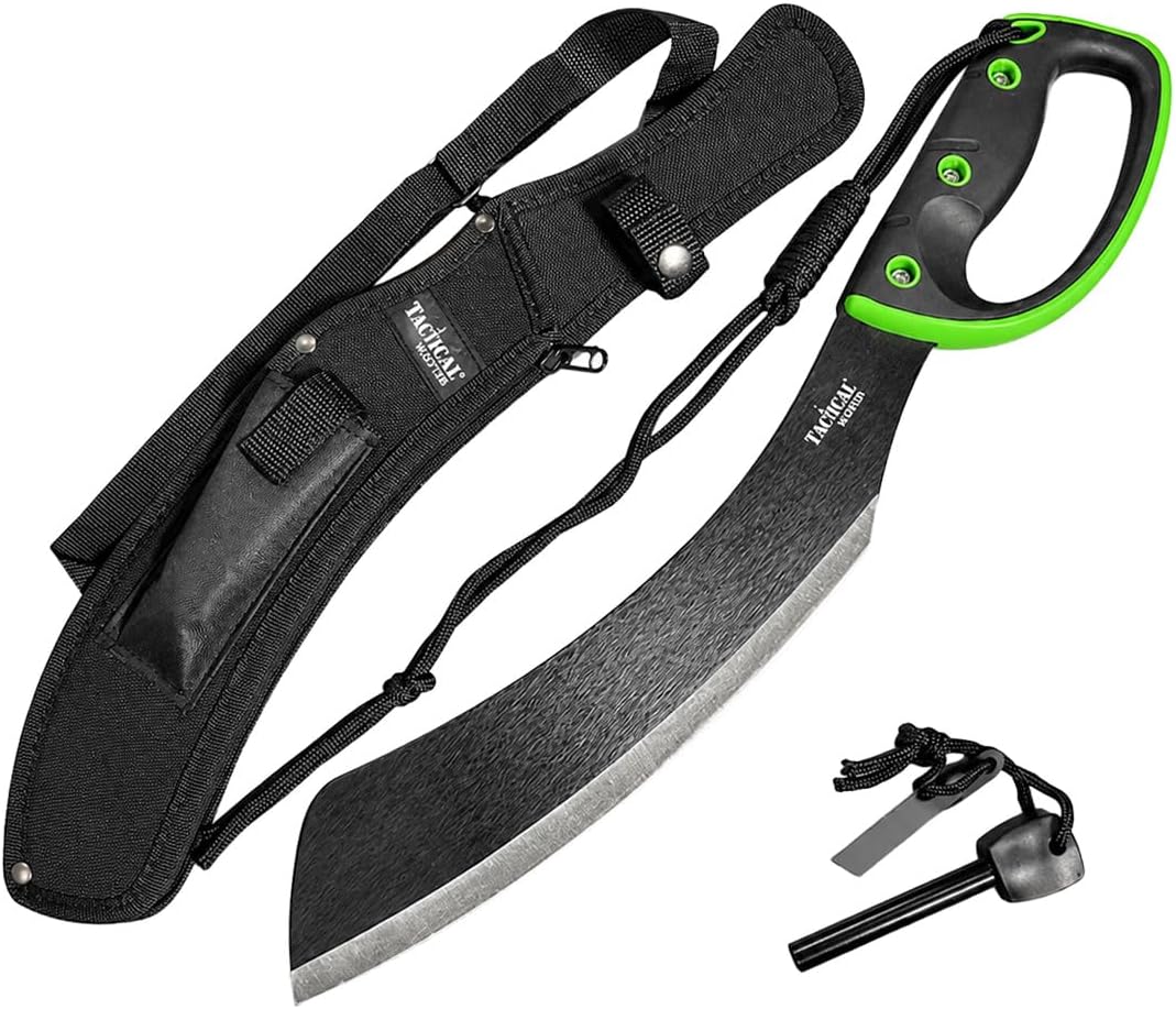 20" Fixed Blade Machete with a Survival Fire Starter, for Camping, Tactical, Outdoor