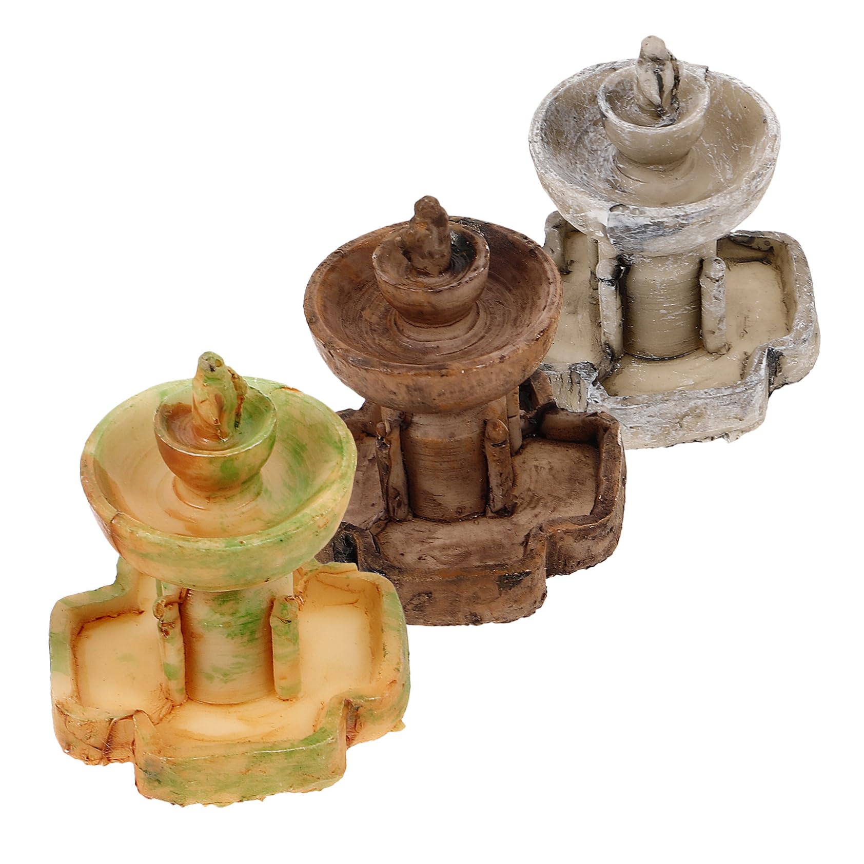 IWOWHERO Micro-Landscape Decoration Set Resin Mini Fountain Miniature Garden Accessories